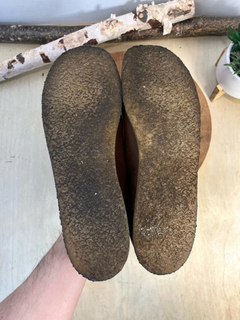 Clarks Originals Wallabee Brown Oily Beeswax Leather Moccasins Women's Size 10